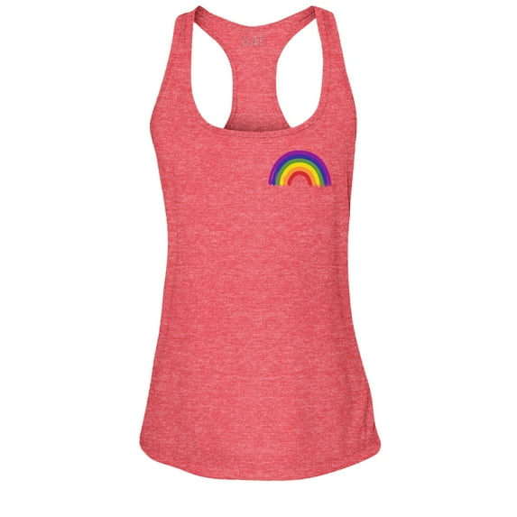 S4E Women's Rainbow Flag LGBTQ Gay Pride Racerback Slim Fit Small Red