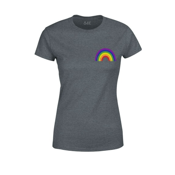 S4E Women's Rainbow Flag LGBTQ Gay Pride T-Shirt XX-Large Dark Heather