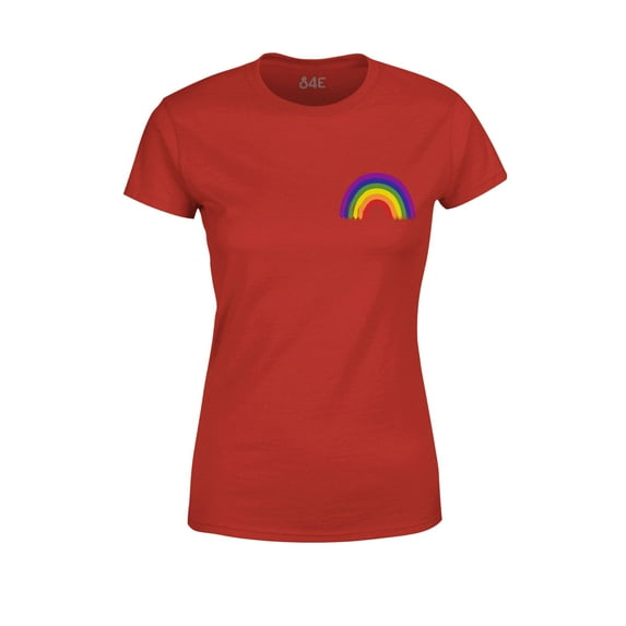 S4E Women's Rainbow Flag LGBTQ Gay Pride T-Shirt XXX-Large Red