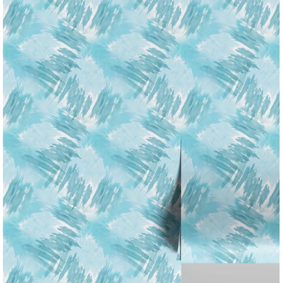 S4Sassy Artistic Brush Stroke Wallpaper - Blue Wall Covering, 25" x 60" Self-Adhesive Vinyl Wallpaper, Decorative Walls Wrap, Easy DIY Wall Covering For Bedroom, Cabinets, Living Spaces