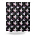 thumbnail image 1 of S4Sassy Black Leaves & Anemone Floral Waterproof Bathroom Shower Curtain With Roller Rings Hook-60 x 75 Inch, 1 of 6