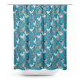 thumbnail image 1 of S4Sassy Blue Cats Geometric Printed Bathroom Curtain Waterproof Shower Drapes-60 x 70 Inch, 1 of 6