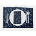 thumbnail image 1 of S4Sassy Blue Lavender Leaves Washable Printed Dining Reversible Tablemats With Napkins Set, 1 of 3
