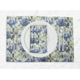 thumbnail image 1 of S4Sassy Blue Leaves & Magnolia Floral Washable Placemats & Napkins Table Decor Dining Mats, 1 of 3