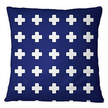 S4Sassy Blue Pillow Cover Geometric Print Pillow Sofa Cushion Cover Square Pillow Case-18 x 18 Inches