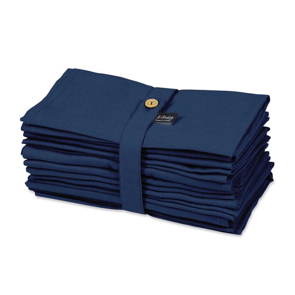 S4Sassy Blue Solid Home Decor Parties Table Decor Linen Re-Usable Cloth Napkins 12 Pcs Set