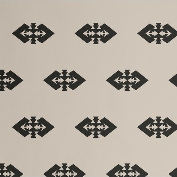 S4Sassy Bold Tribal Cross Wallpaper - Black Wall Covering, 25" x 60" Self-Adhesive Vinyl Walls Paper, Wallwrap, Easy DIY Wall Covering For Boho aesthetic wall decor, Living Room