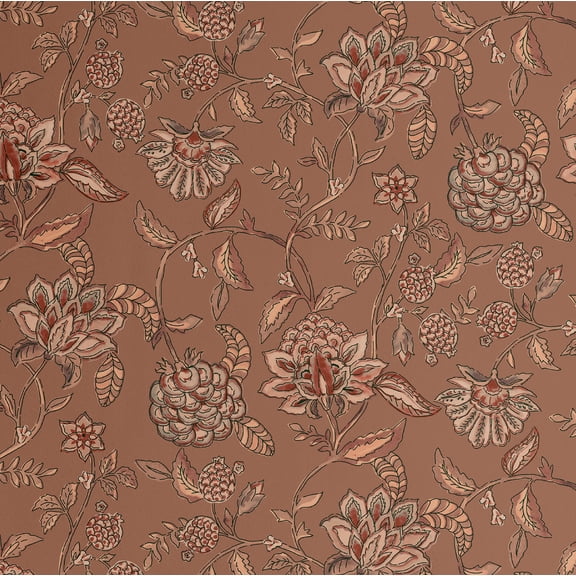 S4Sassy Botanical Floral Wallpaper - Brown Wall Covering, 25" x 240" Self-Adhesive Vinyl Walls Paper, Walls Wrap, Easy DIY Wall Covering For Farmhouse Bedroom, Living Room, Cabinets