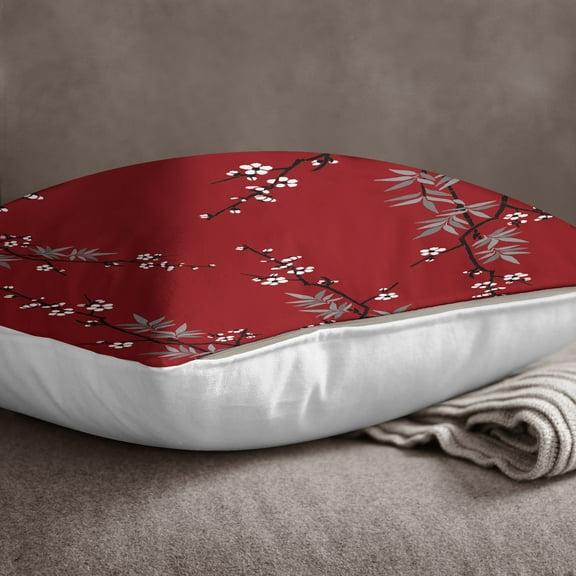 S4Sassy Brick Red Tree Printed Pillow Case Home Decorative Square Cushion Cover - Choose Size