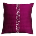 thumbnail image 1 of S4Sassy Decor Handmade Pillow Cover Magenta Handbeaded Stone Cushion Cover Square Throw 12 x 12, 1 of 5