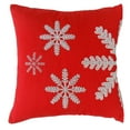 thumbnail image 1 of S4Sassy Decorative Hand Beaded Snow Flake Cushion Cover Red Christmas Pillowcase Square Throw 12 x 12, 1 of 1