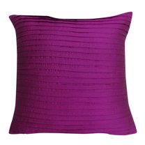 S4Sassy Decorative Purple Pleated Square Cushion Cover Classic Pillow Case Dupion Sofa Throw 12 x 12