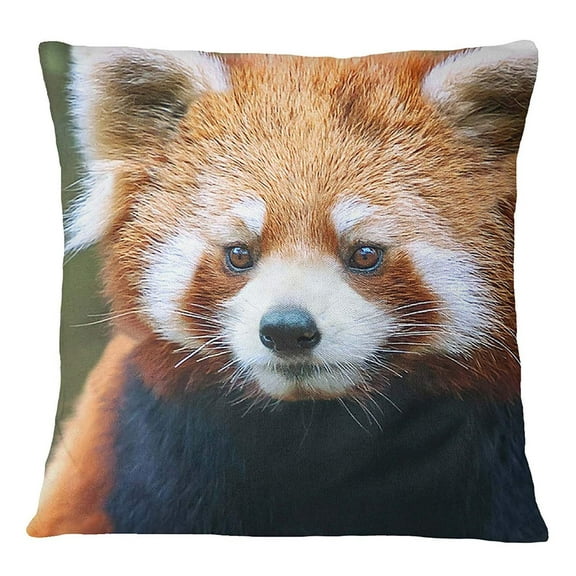 S4Sassy Decorative Red Panda Face Digital Print Pillow Case Square Cushion Covers -12 x 12 Inches