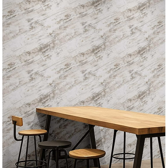S4Sassy Diagonal Rustic Wood Wallpaper- Commercial Space Wall Covering, 25" X 60" Self-Adhesive Plain Vinyl Wallpaper, Decorative Walls Wrap, Easy Diy Wall Covering For Retail, Office Spaces- Gray