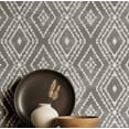 thumbnail image 1 of S4Sassy Diamond Ikat Wallpaper - Gray Wall Covering, 25" x 60" Self-Adhesive Vinyl Walls Paper, Wallwrap, Easy DIY Wall Covering For Boho aesthetic wall decor, Living Room, Living Spaces, 1 of 9