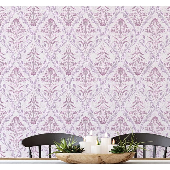 S4Sassy Elegant Floral Arch Wallpaper Pink Walls Covering, 25" x 120" Self-Adhesive Vinyl Wall Paper, Walls Wrap, Easy DIY Wall Covering For Farmhouse Bedroom, Living Room, Cabinets, Living Spaces