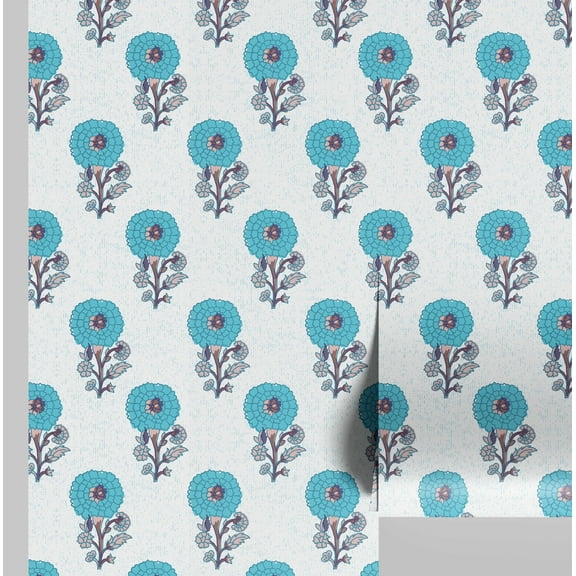 S4Sassy Floral Blossom Bunch Wallpaper - White Asian Style Wall Covering, 25" x 120" Self-Adhesive Textured Vinyl Walls Paper, Decorative Wall Wrap, Easy DIY Walls Covering For Bedroom, Living Room