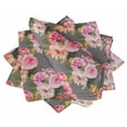 thumbnail image 1 of S4Sassy Gray Stripe & Ranunculus Floral Printed Napkin Basic Everyday Use Table Linen Dinning Set 18 x 18"(Pack of 6), 1 of 7