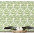 thumbnail image 1 of S4Sassy Green Teardrop Leaf Wallpaper- Monochrome Botanical Wall Covering,25"x60" Self-Adhesive Vinyl Wallpaper, Decorative Wall Wrap, Easy DIY Decor For Bedroom, Living Room, Living Space, 1 of 9