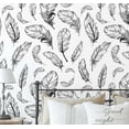 thumbnail image 1 of S4Sassy Grey Leaf Trail Wallpaper - Minimal Botanical Wall Covering, 25" x 360" Self-Adhesive Vinyl Wallpaper, Decorative Wall Wrap, Easy DIY Decor For Bedroom, Living Room, Living Spaces, 1 of 1