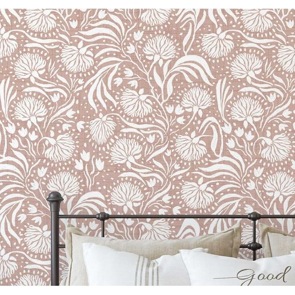 S4Sassy Hand-drawn Dandelion Bloom Wallpaper - Brown Wall Covering, 25" x 60" Self-Adhesive Vinyl Wallpaper, Walls Wrap, Easy DIY Wall Covering For Farmhouse Bedroom, Cabinets, Living Spaces