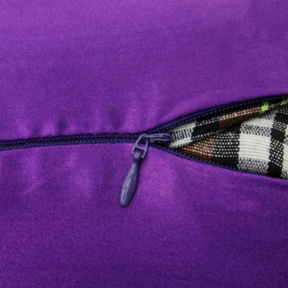 S4Sassy Handmade Frill Purple Satin Cushion Cover Square Pillow Case 12 x 12