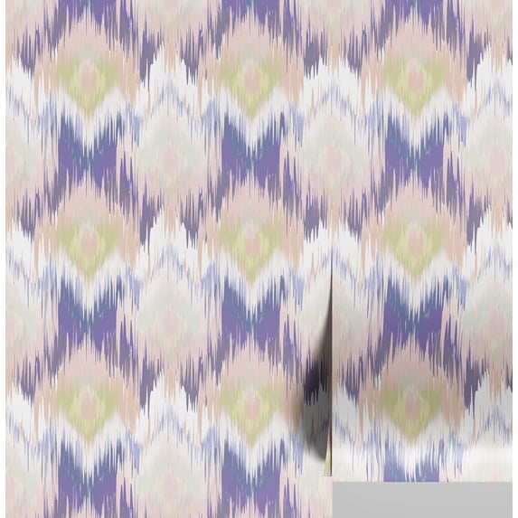 S4Sassy Ikat Pattern Wallpaper - Blue Wall Covering, 25" x 120" Self-Adhesive Textured Vinyl Walls Paper, Walls Wrap, Easy DIY Wall Covering For Kids Bedroom, Kids room wall decor, Playroom Wallpaper