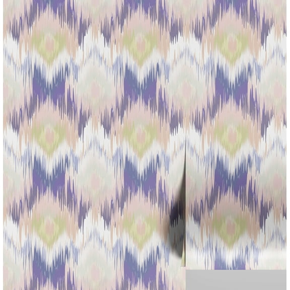 S4Sassy Ikat Pattern Wallpaper - Blue Wall Covering, 25" x 60" Self-Adhesive Vinyl Walls Paper, Walls Wrap, Easy DIY Wall Covering For Kids Bedroom, Kids room wall decor, Playroom Wallpaper