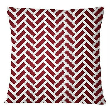 S4Sassy Indian Cushion Cover Throw Pillow Case Ikat Print Maroon Pillow Cover Decor-24 x 24 Inches