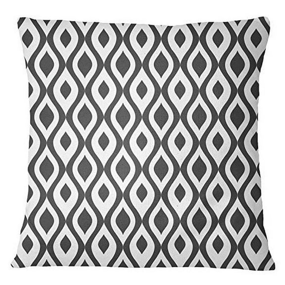 S4Sassy Indian Designer Bed Cushion Cover Gray Ikat Printed Pillow Case-14 x 14 Inches