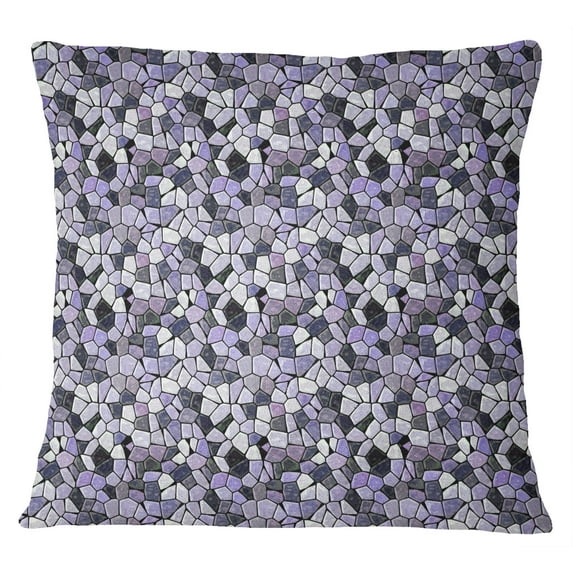 S4Sassy Lavendet Cotton Poplin Square Mosaic Print Cushion Cover Pillow Case Throw 2 Pcs-14 x 14 Inches