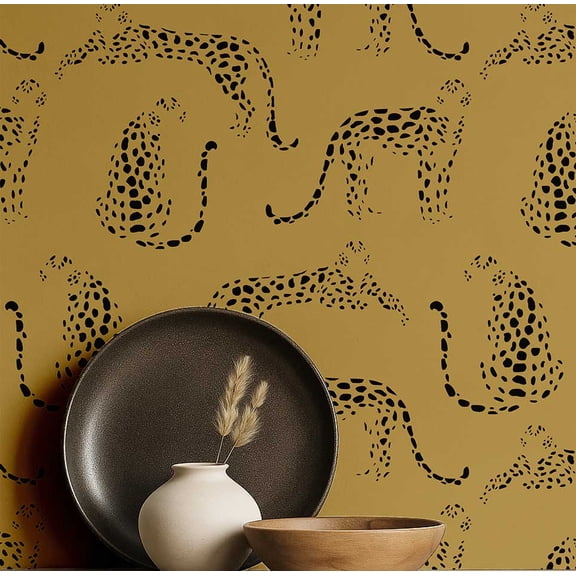 S4Sassy Leopard Wallpaper - Jungle Removable Wall Covering, 25" X 60" Self-Adhesive Vinyl Walls Paper, Decorative Wallwrap, Easy Diy Walls Covering For Bedroom, Living Room, Living Spaces - Brown