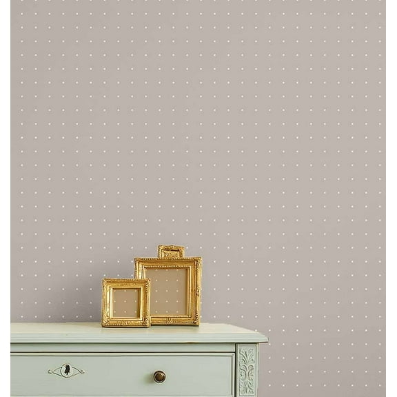 S4Sassy Mini Polka Dots Wallpaper - Beige Wall Covering, 25" x 120" Self-Adhesive Vinyl Walls Paper, Wallwrap, Easy DIY Wall Covering For Kids Bedroom, Playroom wallpaper