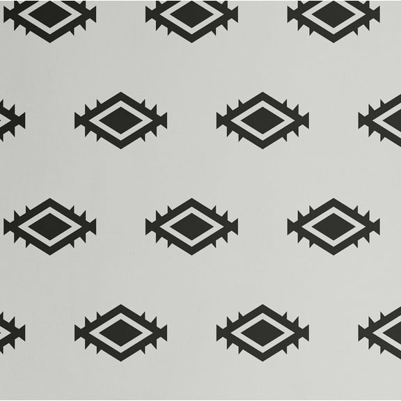 S4Sassy Modern Aztec Emblem Wallpaper - Black Bohemian Wall Covering, 25" x 60" Self-Adhesive Vinyl Walls Paper, Decorative Wallwrap, Easy DIY Wall Covering For Bedroom, Cabinets
