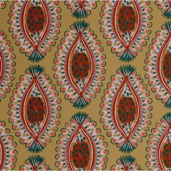 S4Sassy Modern Bold Paisley Print Wallpaper - Green Bohemian Walls Covering, 25" x 60" Self-Adhesive Vinyl Wall Paper, Decorative Wallwrap, Easy DIY Walls Covering For Bedroom, Living Spaces