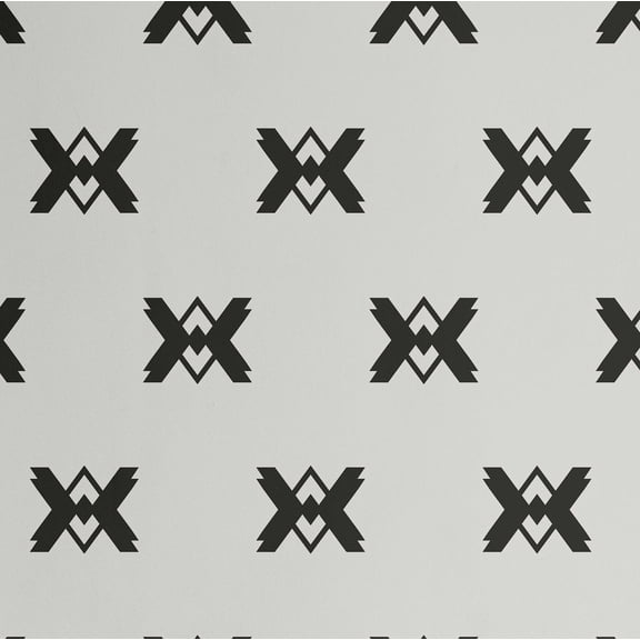 S4Sassy Modern Diamond Tribal Wallpaper - Black Bohemian Wall Covering, 25" x 60" Self-Adhesive Vinyl Walls Paper, Decorative Wallwrap, Easy DIY Wall Covering For Bedroom, Cabinets