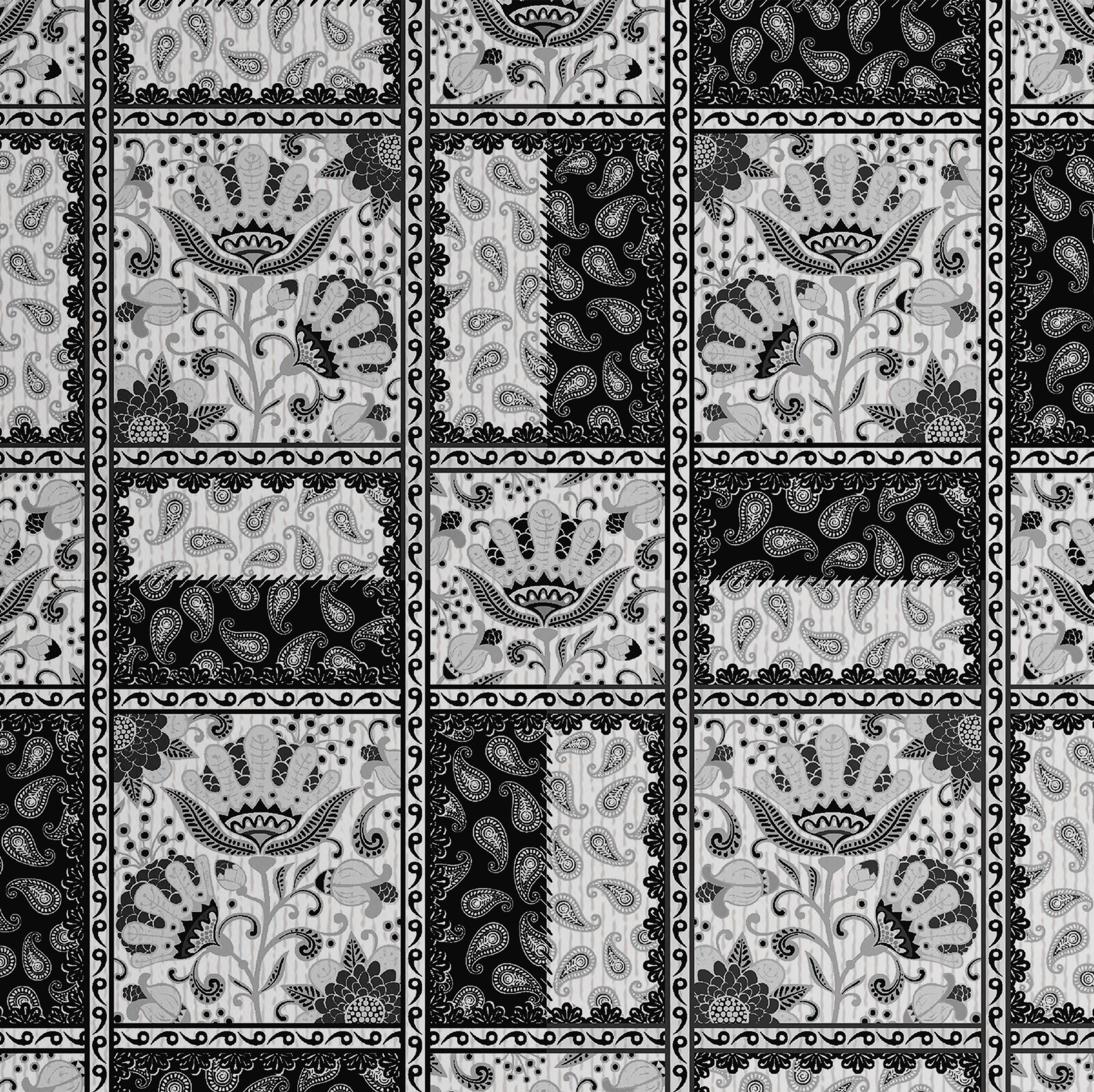 Photo inspiration: Fresh Look at S4Sassy Modern Floral Paisley Panel Wallpaper Black Wall Covering 25