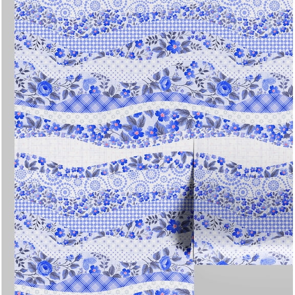 S4Sassy Modern Floral Patch Wallpaper - Blue Wall Covering, 25" x 360" Self-Adhesive Textured Vinyl Wall Paper, Decorative Wallwrap, Easy DIY Walls Covering For Bedroom, Cabinets, Living Spaces