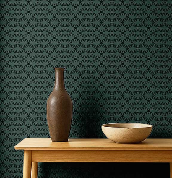 Photo inspiration: Geometric Texture Wall Coverings Reference: S4Sassy Modern Geometric Quatrefoil Wallpaper