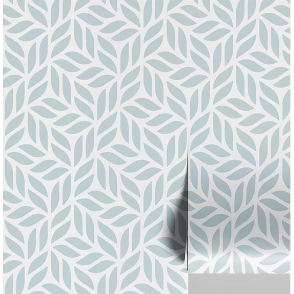 S4Sassy Modern Leaf Pattern Wallpaper - Blue Wall Covering, 25" x 360" Self-Adhesive Textured Vinyl Wallpaper, Decorative Walls Wrap, Easy DIY Wall Covering For Bedroom, Cabinets, Living Spaces