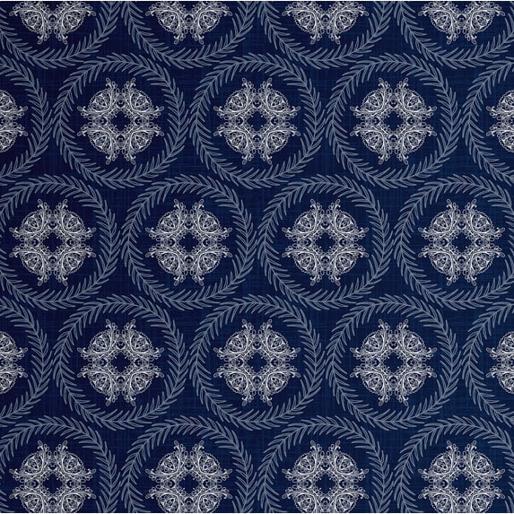 S4Sassy Modern Mandala Medallion Wallpaper- Blue Bohemian Wall Covering, 25" X 240" Self-Adhesive Textured Vinyl Wallpaper, Decorative Wallwrap, Easy Diy Wall Covering For Bedroom, Living Spaces