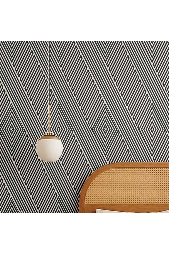 Modern Optical Stripes Wallpaper Grey Walls Covering, 25" x 120" Self-Adhesive Vinyl Wall Paper, Decorative Wallwrap, Easy DIY Wall Covering For Bedroom, Cabinets, Living Spaces