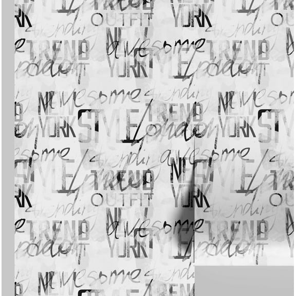 S4Sassy Modern Typography Graffiti Wallpaper - Gray Wall Covering, 25" x 120" Self-Adhesive Textured Vinyl Wall Paper, Decorative Wallwrap, Easy DIY Walls Covering For Bedroom, Living Spaces