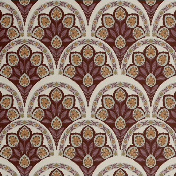 S4Sassy Modern Vintage Floral Arch Wallpaper - Brown Wall Covering, 25" x 120" Self-Adhesive Textured Vinyl Walls Paper, Decorative Walls Wrap, Easy DIY Wall Covering For Bedroom, Cabinets