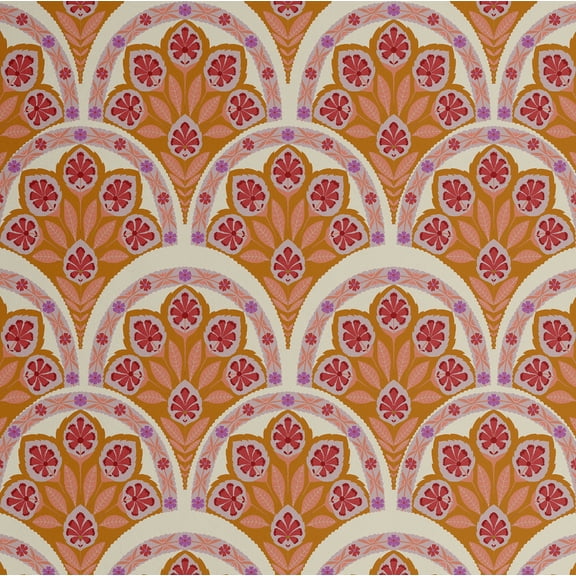 S4Sassy Modern Vintage Floral Arch Wallpaper - Yellow Wall Covering, 25" x 60" Self-Adhesive Vinyl Walls Paper, Decorative Walls Wrap, Easy DIY Wall Covering For Bedroom, Cabinets