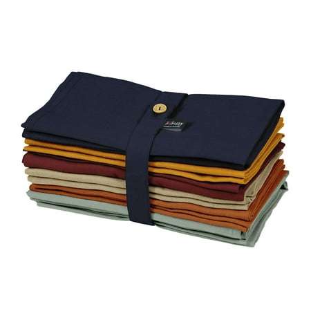 S4Sassy Multicolor Solid Home Decor Dinner Table Linen Re-Usable Solid Decor Napkins 12 Pcs Set