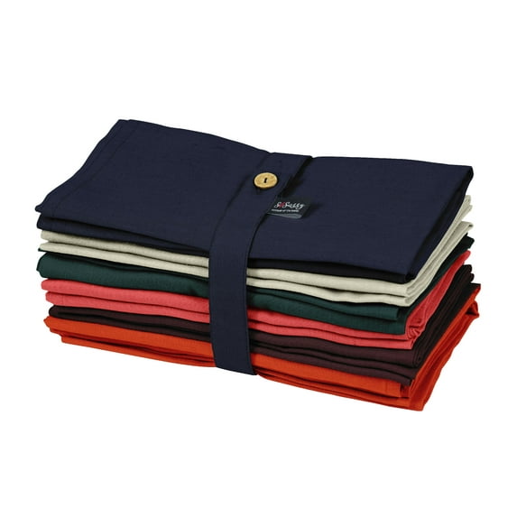 S4Sassy Multicolor Solid Home Decor Tea Party Table Linen Solid Washable Napkins 12 Pcs Set