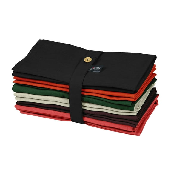 S4Sassy Multicolor Solid Home Decor Tea Party Table Linen Solid Washable Napkins 12 Pcs Set