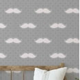 thumbnail image 1 of S4Sassy Mustache Print Wallpaper Grey Walls Covering, 25" x 120" Self-Adhesive Vinyl Wallpaper, Walls Wrap, Easy DIY Wall Covering For Kids Bedroom, Kids Room Wall Decor, Playroom, 1 of 7