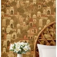 thumbnail image 1 of S4Sassy Palace Scene Wallpaper- Asian Style Wall Covering, 25"X 60" Self-Adhesive Textured Vinyl Walls Paper, Decorative Wallwrap, Diy Walls Covering For Bedroom, Living Room- Brown, 1 of 9